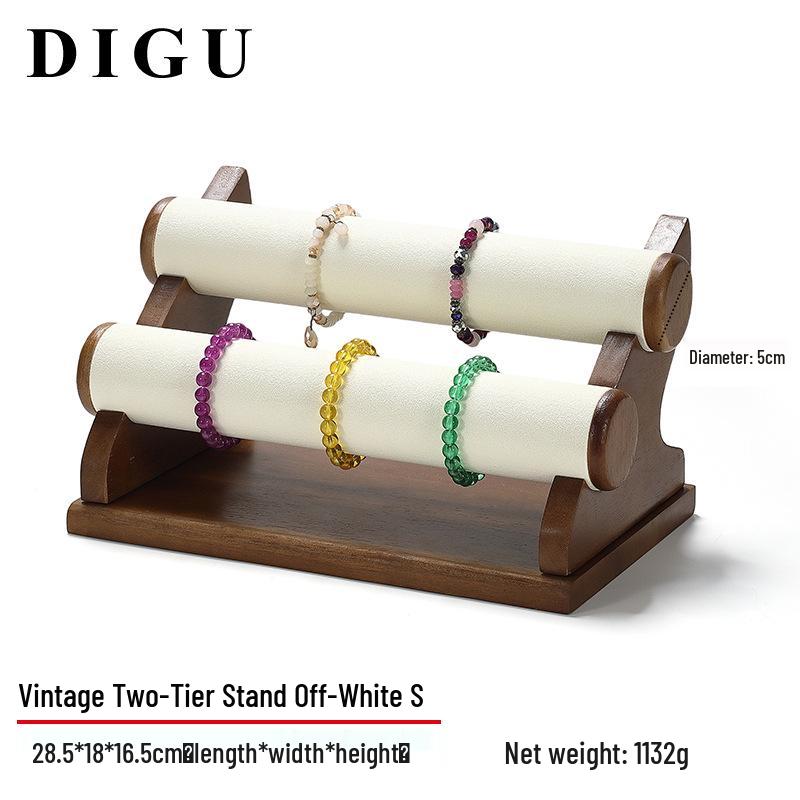 Digu Massivholz Schmuckständer: Abnehmbarer mehrstufiger Armreif- und Armband-Aufbewahrungsständer