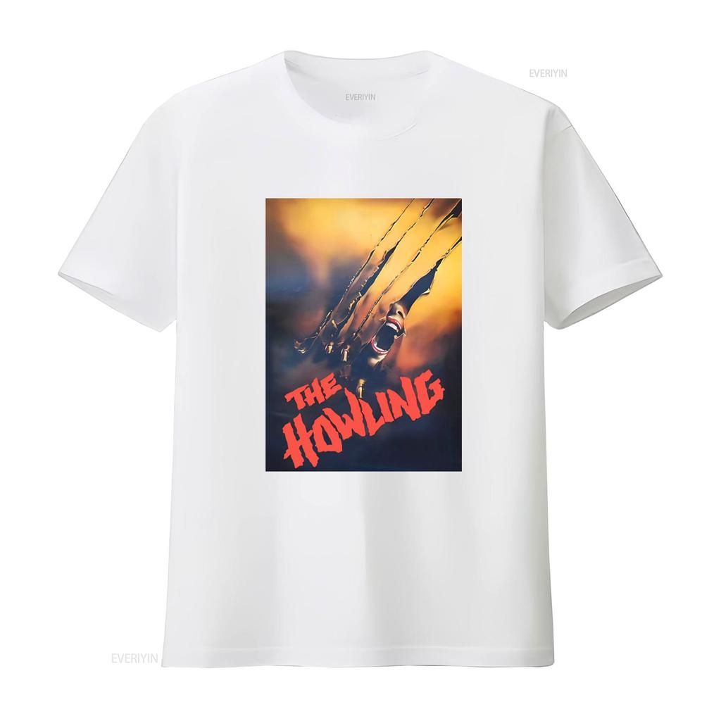 80s The Howling Horror Movie Promo Poster 1981 Spooky Film T shirt vintage Washed Comfortable Unisex Stretched streetwear