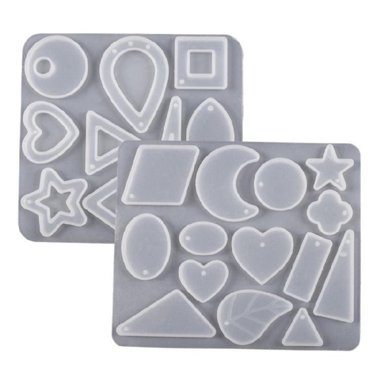 Handmade Jewelry Silicone Pendant Mold with Hole Earring Charm Epoxy Mold