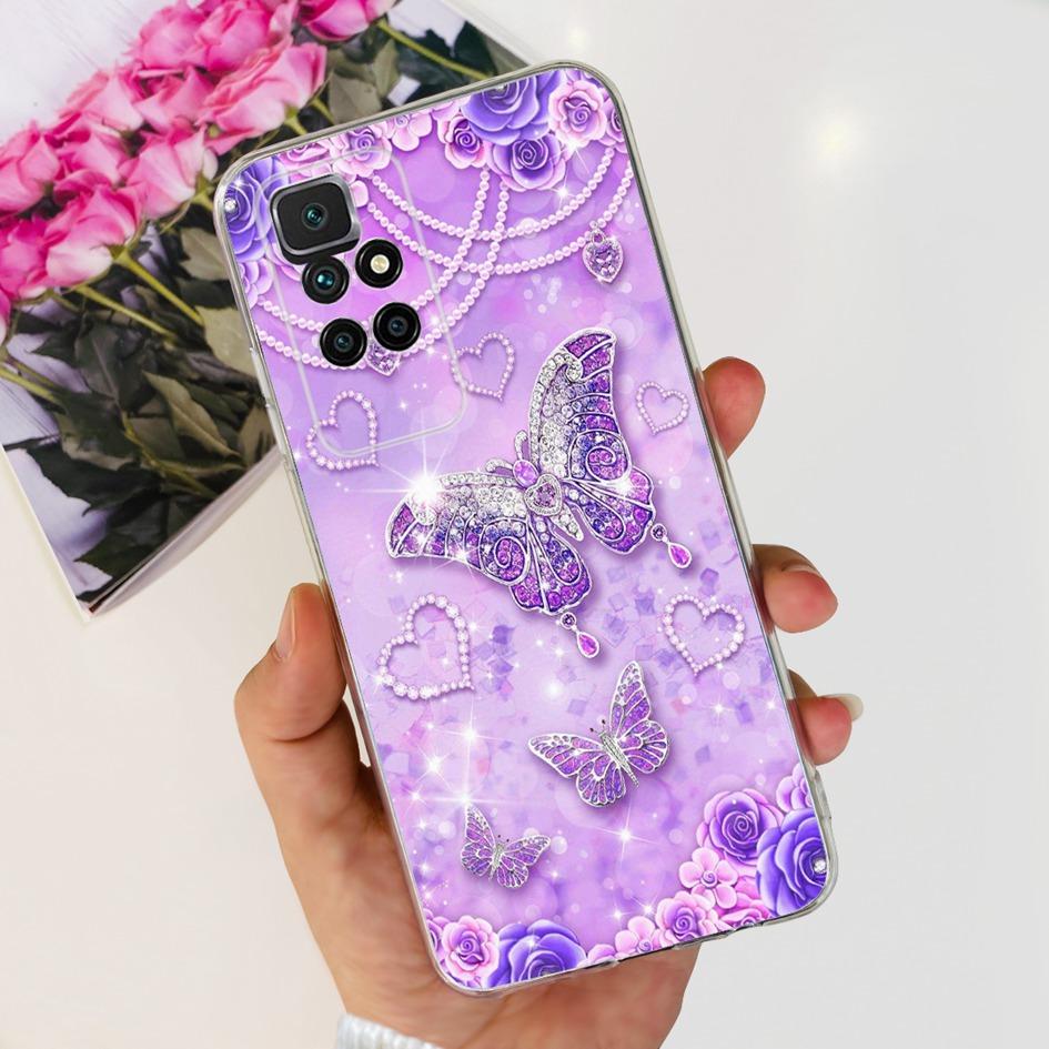 For Xiaomi Redmi 10 Case Fashion Butterfly Clear Silicone Soft TPU Protective Cover For Xiaomi Redmi 10 Prime 2022 Redmi10 Coque
