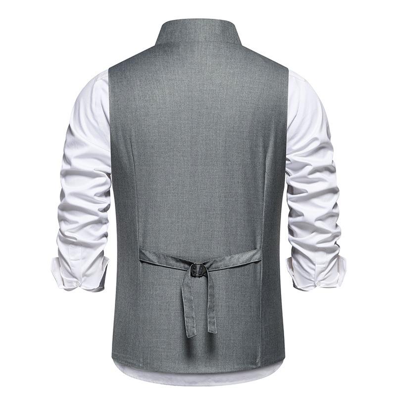 Mens Single Breasted Slanted Placket Formal Suit Waistcoat Vest For Wedding Party