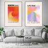 Nordic Retro Gradient Poster Canvas Painting Abstract Wall Art Grainy Gradient Aesthetic Print Picture Psychedelic Home Decor