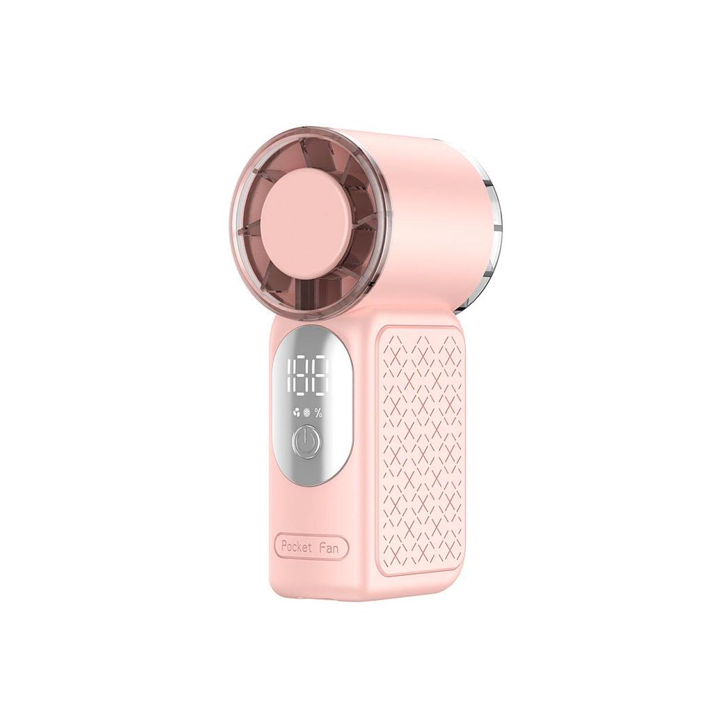 New T240 Pocket Turbo Fan: USB, High-Speed, Digital Display, 100 Gears, Candy Color, Portable.
