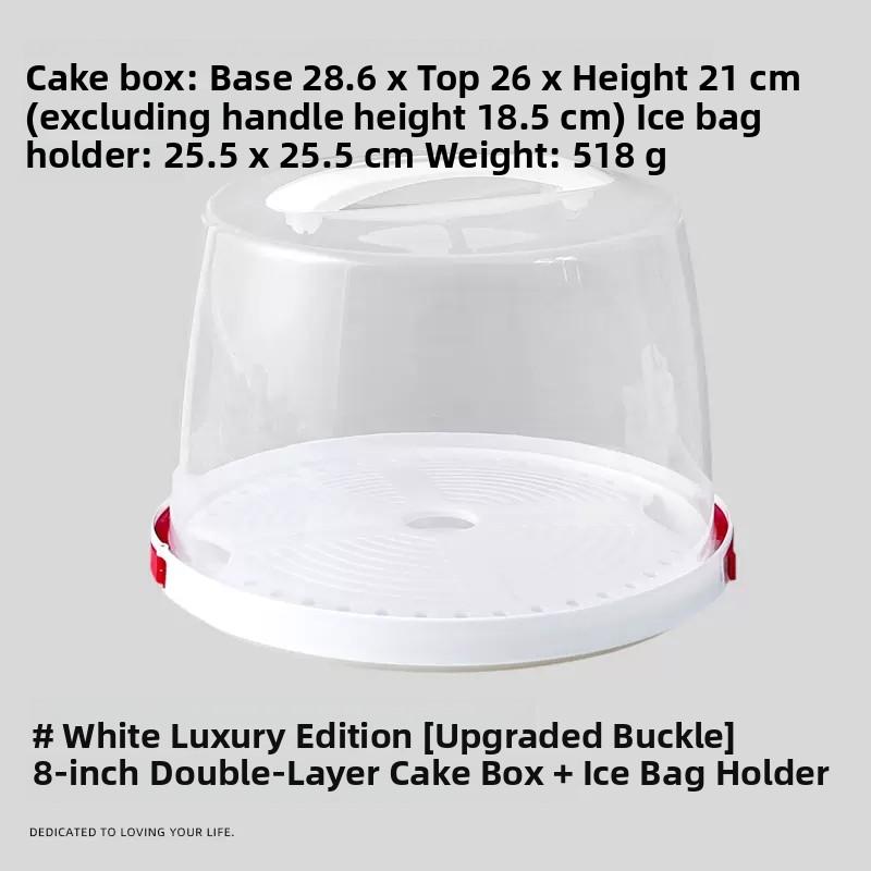 Portable Double Layer 8 Inch Cake Box Transparent Birthday Packaging Paper Cup Box Home Use Bakery DIY Pastry Packaging Box