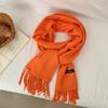 Scarf women's winter high-end sense new imitation cashmere solid color versatile warm fringed shawl scarf