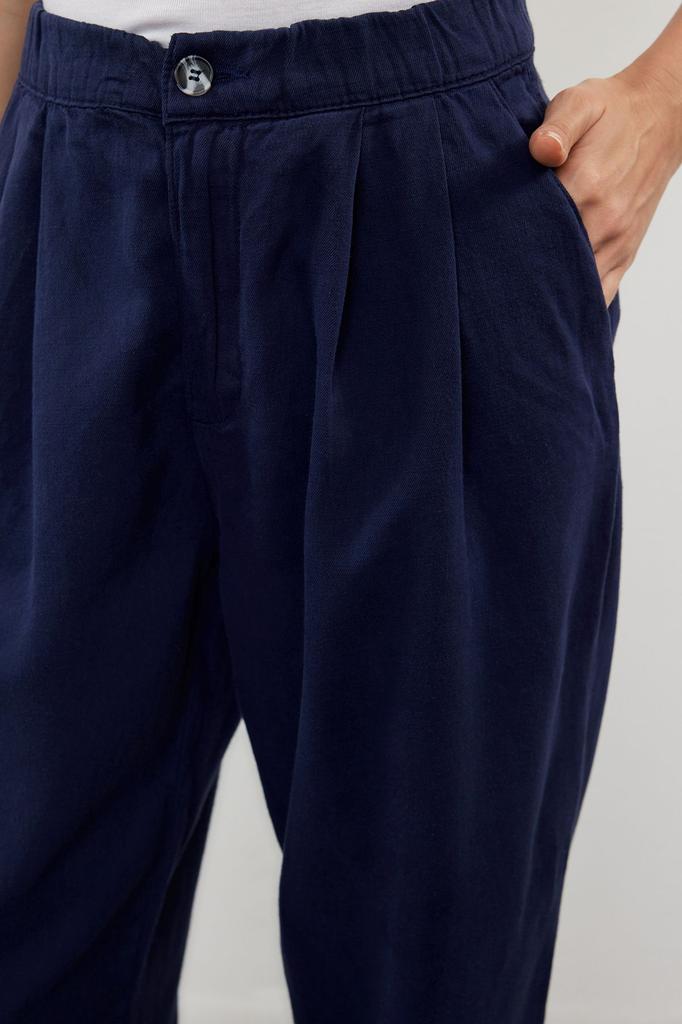 Women's Style jeans Navy Blue Stitching Detailed High Waist Balloon Jeans with Elastic Waist TWOAW25JE00003