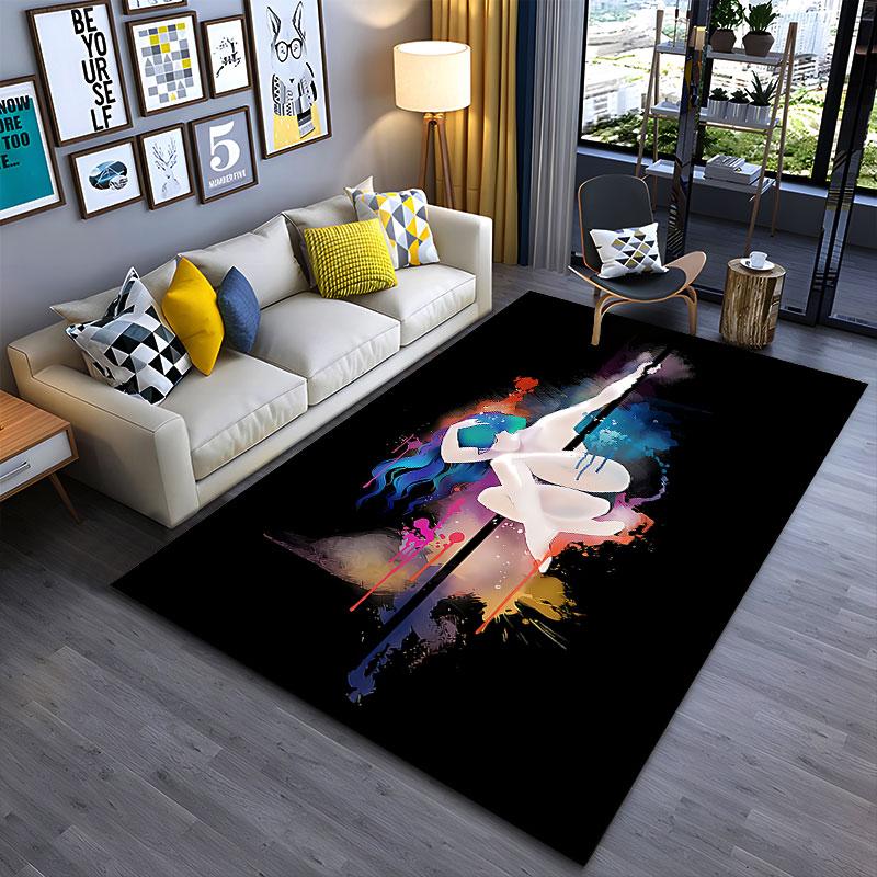 Pole Dance Abstract Art Carpet Suitable As a Non-slip Mat for the Living Room or Bedroom Sofa