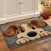 Cute Cartoon Dog Doormat - Plush Flannel Machine Washable Rug for Living Room, Bedroom, Kitchen, Office, Indoor Outdoor Entryway