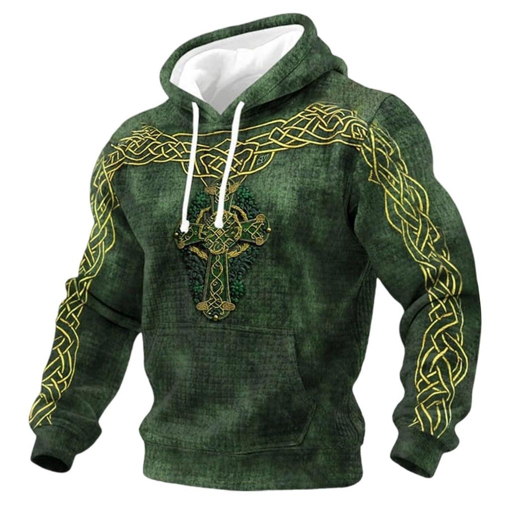 Men Irish  Casual  Graphic  Knit Pullover Casual Shirt Holiday Outfit