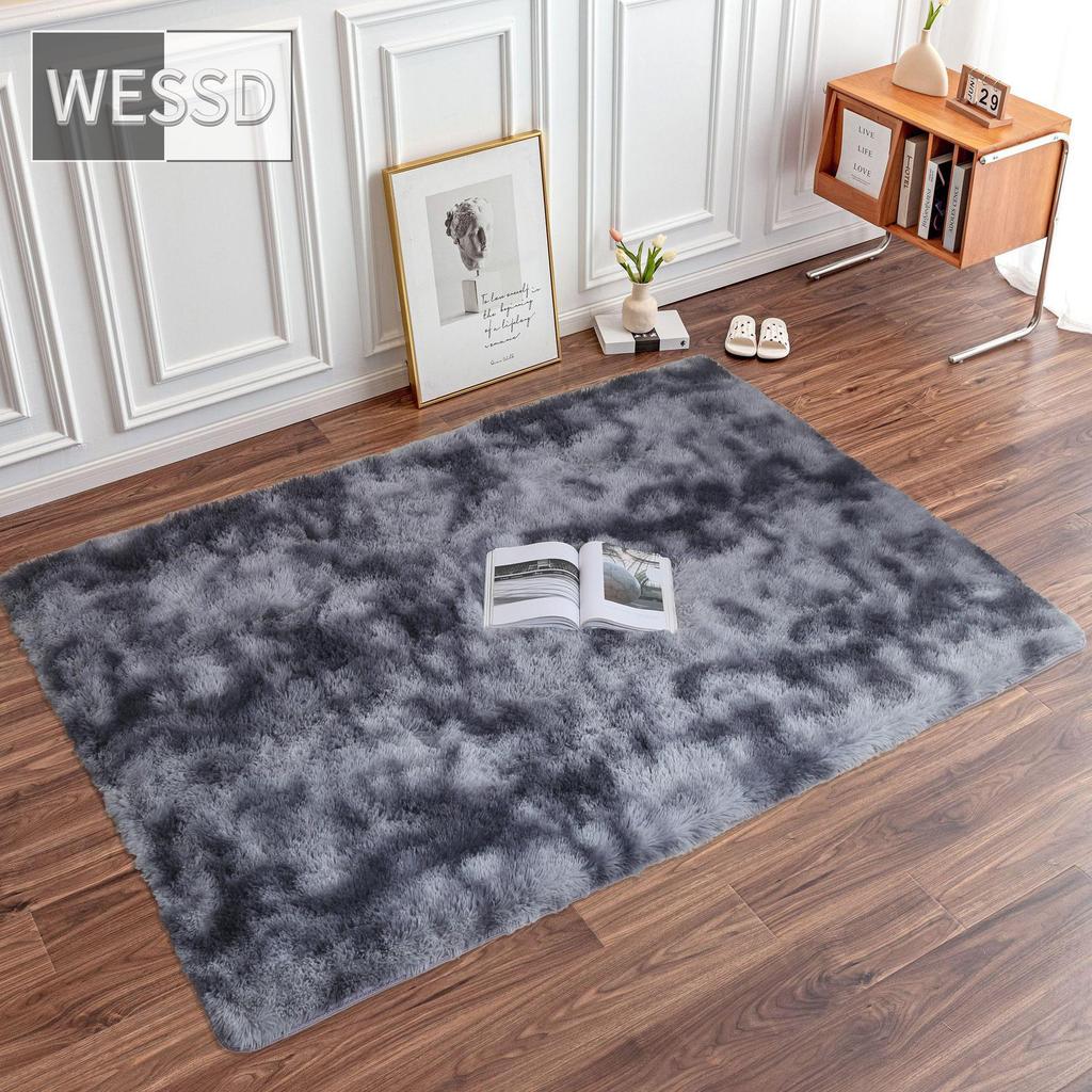Přechodový barevný plyšový koberec do ložnice Měkký obdélník Huňaté koberečky do obývacího pokoje Roztomilá heboučká dívčí podložka do pokoje Dětská podložka na hraní na koberec Dekorace do pokoje