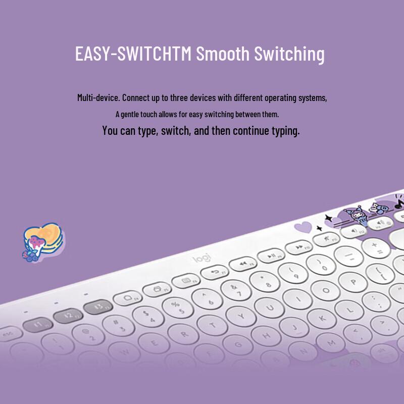 Logitech K380 Wireless Multi-Device Bluetooth Keyboard - Kuromi Special Edition