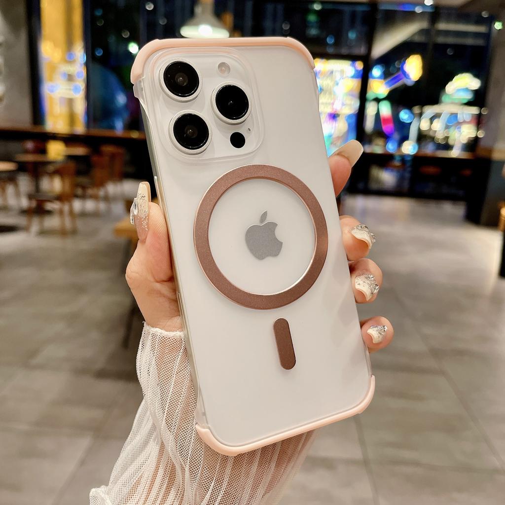 Color Sand Borderless Magnetic Suction Is Suitable for iPhone17ProMax Mobile Phone Case Apple 16 Matte Anti-drop Hard Case Case 15.