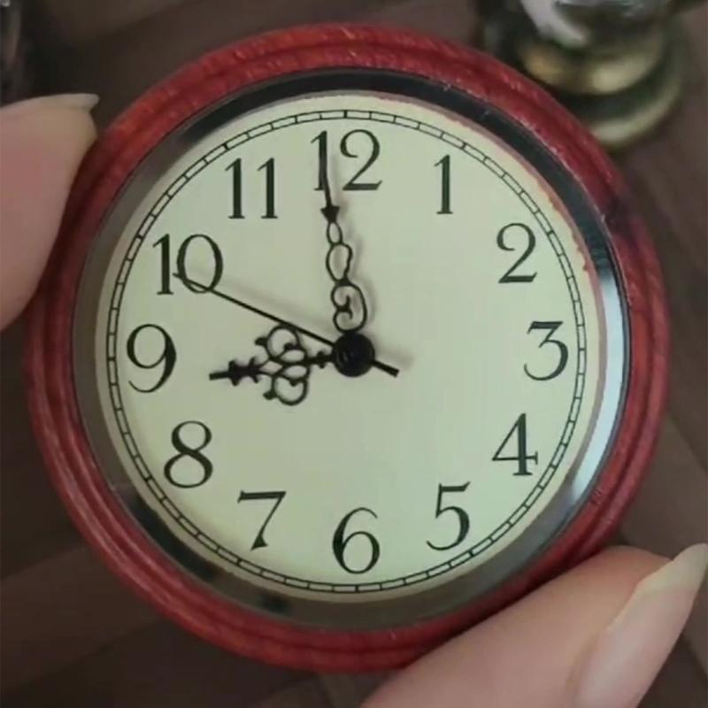 Miniature Retro European Wall Clock For Dollhouses Furniture ABS Portable And Detailed Design