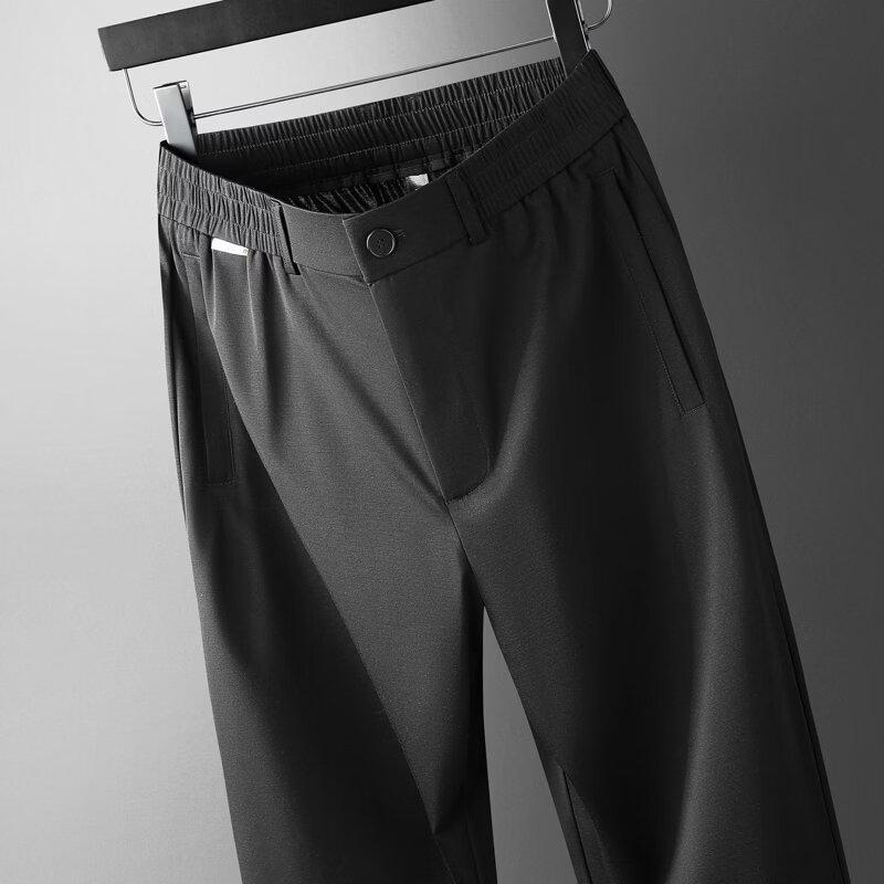 JEEP Men s Summer Silk Blend Wide-Leg Casual Pants 5XL