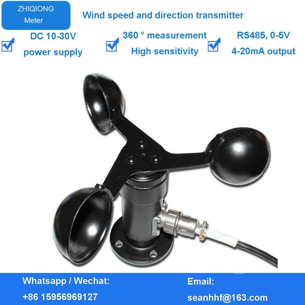Alüminyum Alaşımlı Malzeme 360 Derece 4-20mA/0-5V/0-10V/RS485 Çıkışlı Dış Mekan Hava İzleme Rüzgar Hızı ve Yönü Sensörü