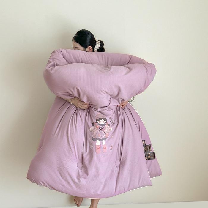 

2025 Клейкое хлопковое одеяло: Утолщенное, Теплое для Весны, Осени и Зимы, Доступно в Односпальном и Двуспальном размерах 150x200cm-4 Jin Air Conditioner Quilt