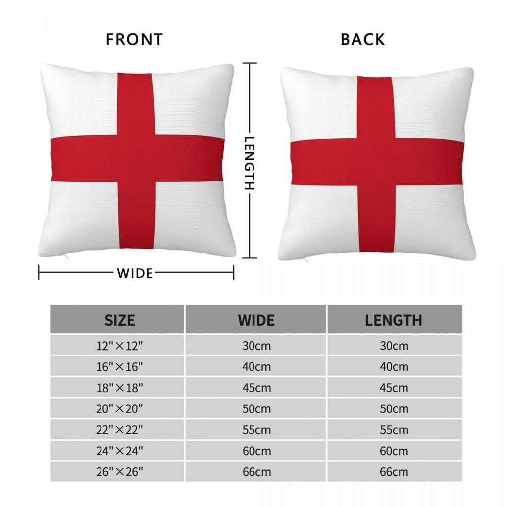 Flag Of England Square Pillowcase Polyester Linen Velvet Pattern Zip Decor Throw Pillow Case Sofa Cushion Cover
