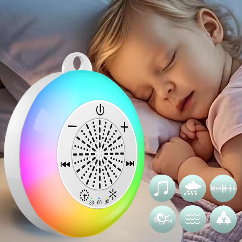 Baby White Noise Machine USB Rechargeable with 22 Soothing Sounds Night Light Music Player Child Sleep Aid Tool