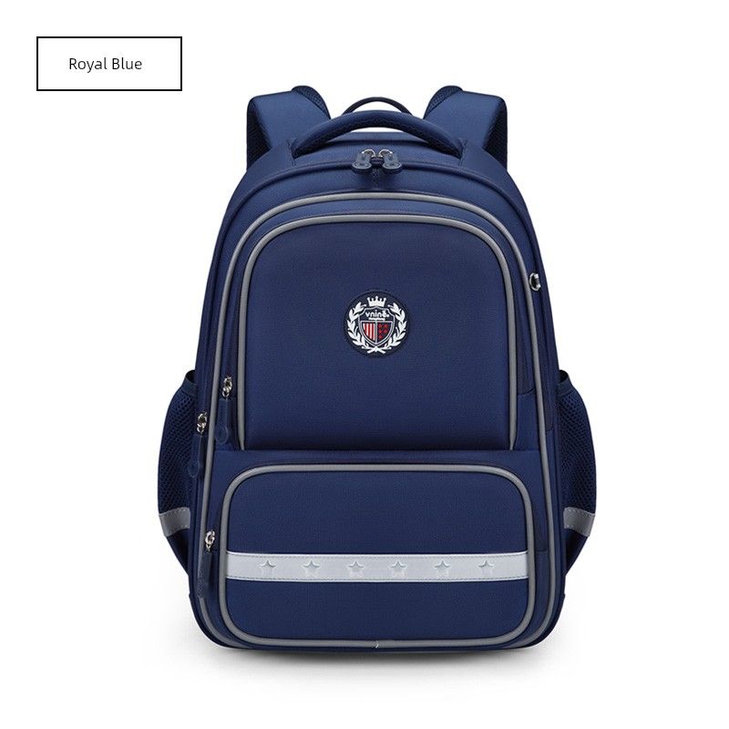 

Hong Kong Ninth Castle Primary School Student Schoolbag Burden Relief Spine Protection Grade 1-3-6 Lightweight Boys and Girls Kids Backpack 28L-Royal Blue((Large Capacity Multi-compartment))