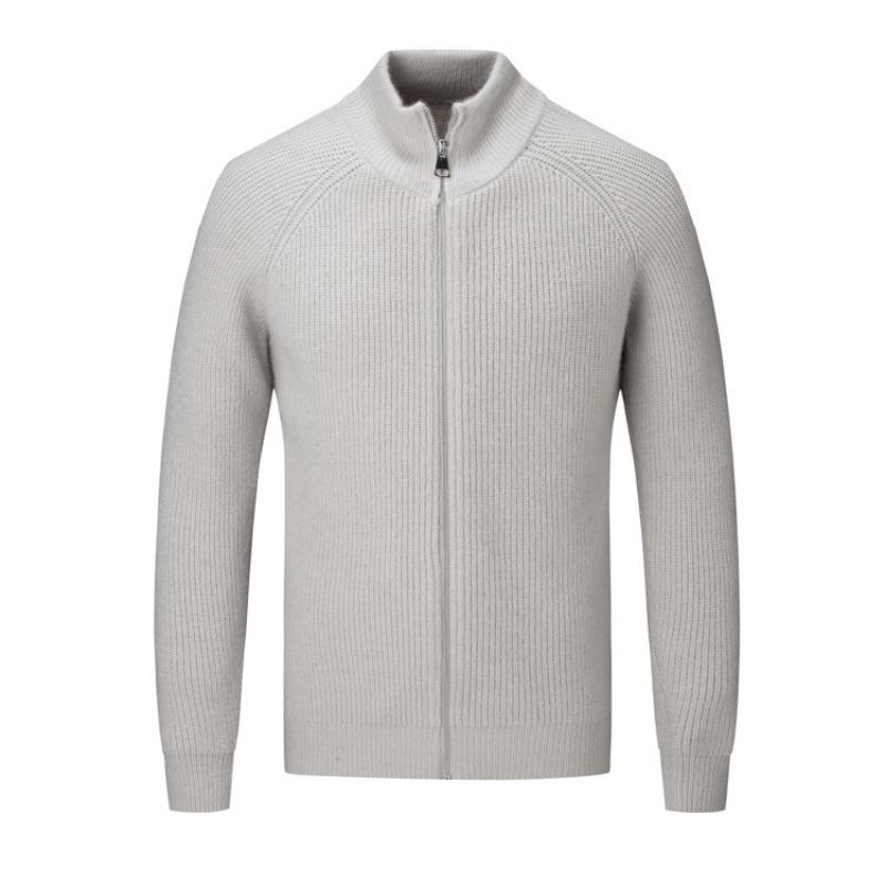 Cardigan a maglia grossa con zip da uomo vestibilità slim
