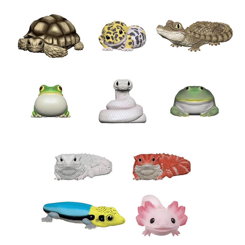 Genuine CANDY TOY Figure Small Scale Model Handheld Little Cute Friend Cynops Eublepharis Macularius Action Figure Model Toys