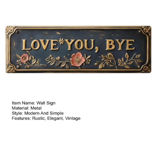 Älskar dig Hej Vintage Metallväggskylt Retro Rustik Stil Väggkonst Plakett för Hem Bar Hall Entré Garageport Dekor