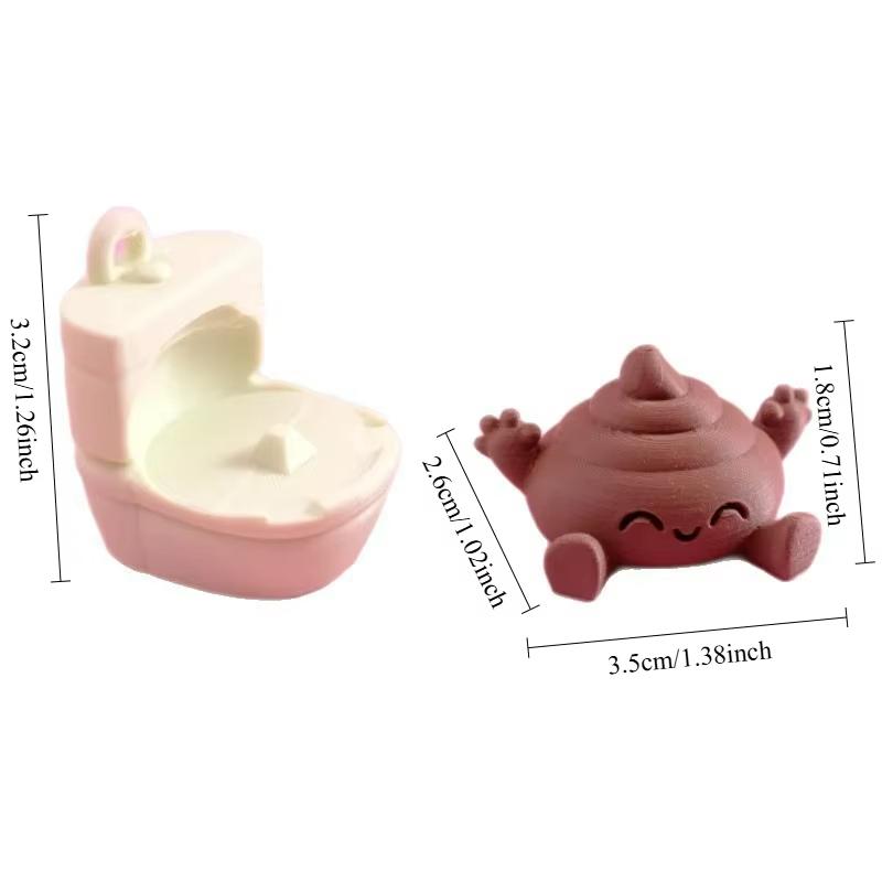 Happy Poop Toilet Ornament 3D Printed Funny Pendant Decoration for Bathroom & Desktop Novelty Gifts for Friends