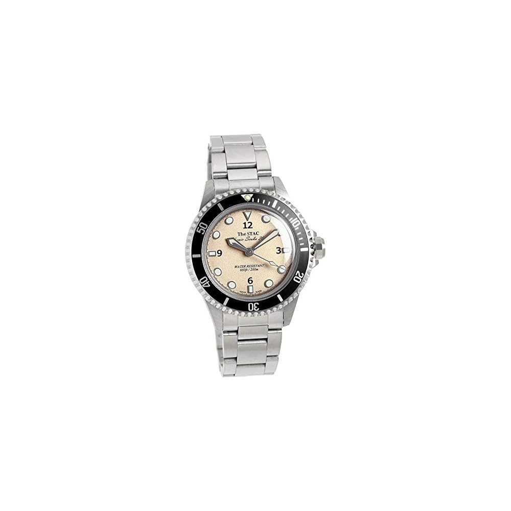 The STAC Classic Diver s Watch Ivory Sweep Second 38mm Men s Women s Scuba Timepiece