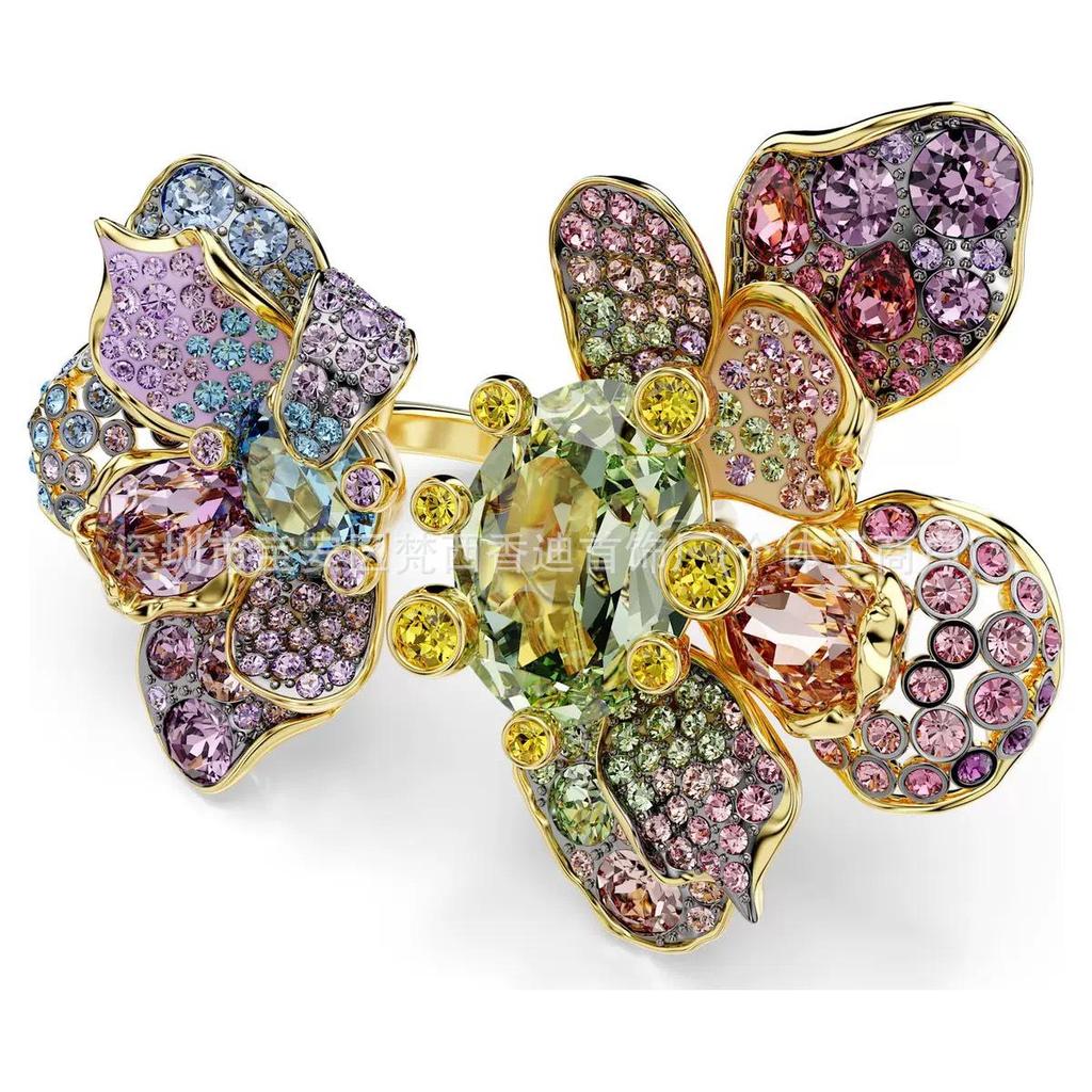 Idyllia Flower Dopamine Jewelry Set: Necklace, Bracelet, Earrings, Ring with Austria Crystals