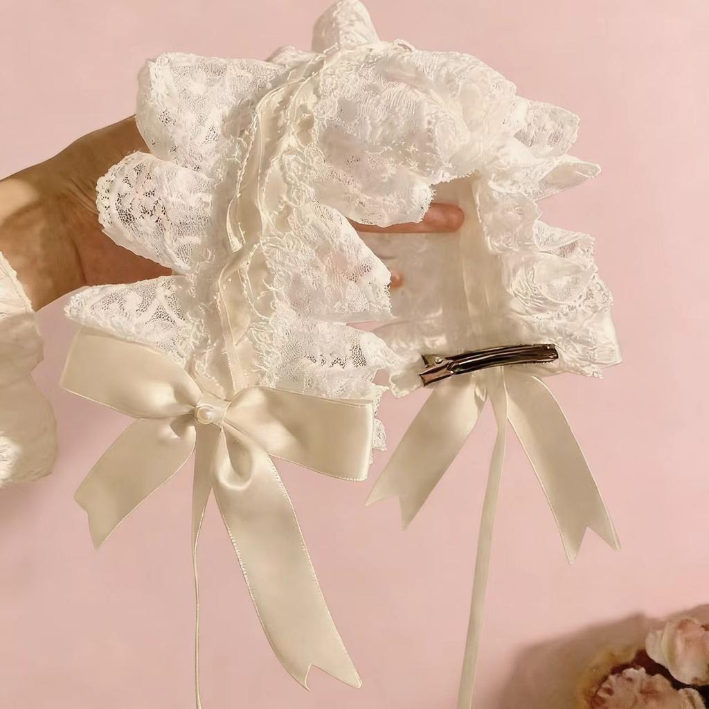 Lolita Headband Gift Lolita Hair Accessories Sweet Lace Hairband Coplay Photo Props Bowknot Ribbon Headwear Female