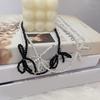 Elegant Bowknot Short Necklace Fashion Crystal Beaded Choker Necklace Simple Collar Necklace Clavicle Chain Jewelry