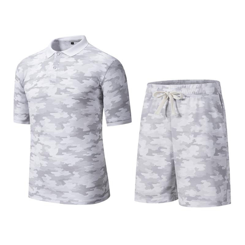 Summer Casual Sports Suit Men's Short Sleeved Lightweight Quick Drying Ice Silk Two-piece Set