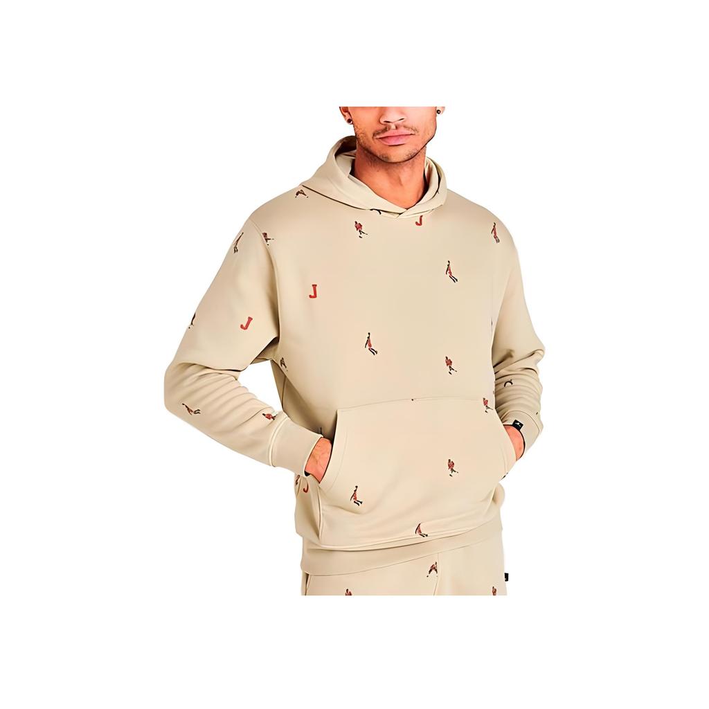 Jordan Niezbędna Świąteczna Bluza z Kapturem Fleece Jumpman Jasnobrązowa Męska Streetwear DV9392-206