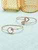 Combo of 2 Rose Gold Cubic Zirconia Brass Bangle Style Kada For Women