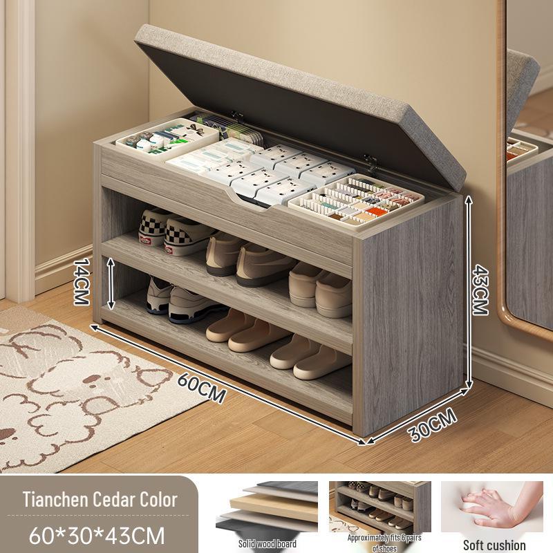 

Табурет для переобувания и шкаф для хранения: Прихожая, обувница, скамья и встроенный шкаф для дома Large Capacity Shoe-changing Stool