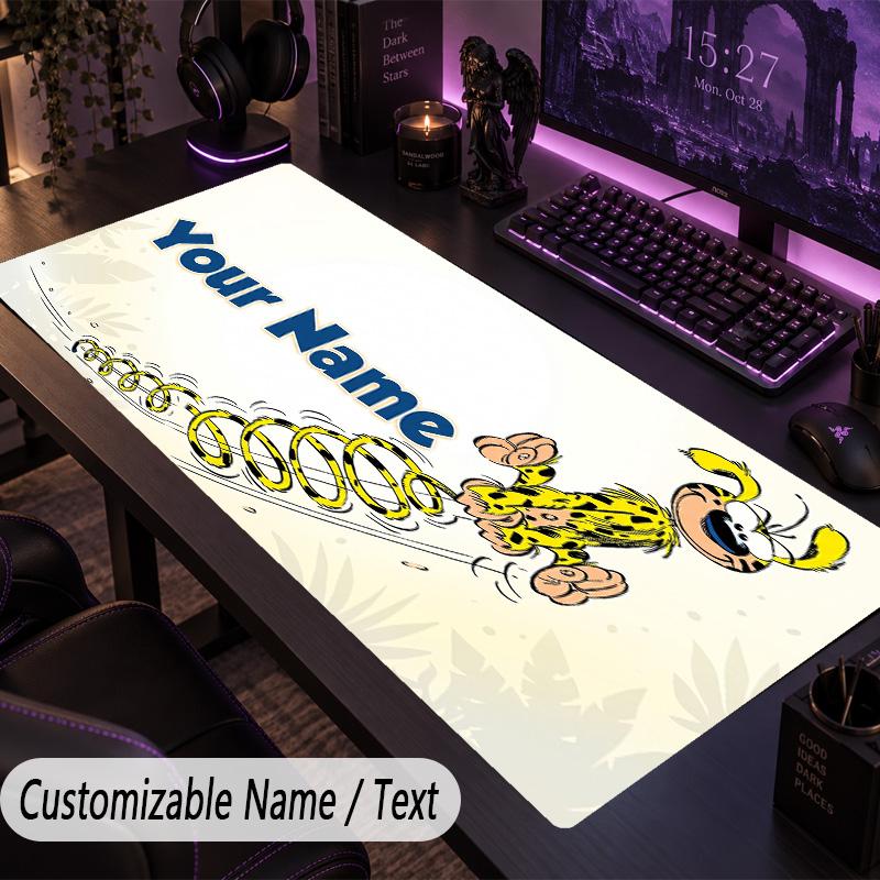 Custom Text Big Mousepad, Extended Desk Pad For Laptop Work GameMarsupilami