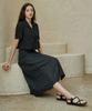Bye Bye Seop Tweed A-Line Long Skirt Black [T42]
