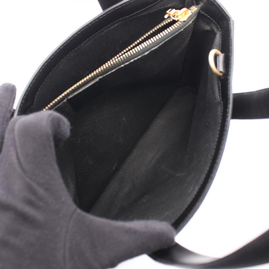 Used CELINE Macadam Handbag PVC Coated Canvas Leather Black Brown Used Women