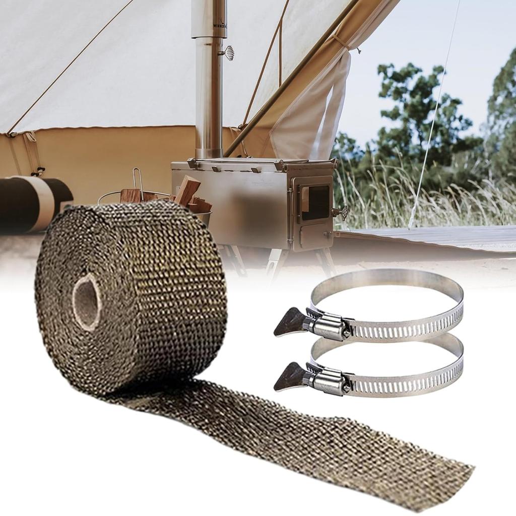Pipe Wrap Tape Chimney Scald Protection ,Removable Protective Pipe Wrap Tape for Electrical Wire, Heater, Fireplace, Exhaust Tube, Furnace