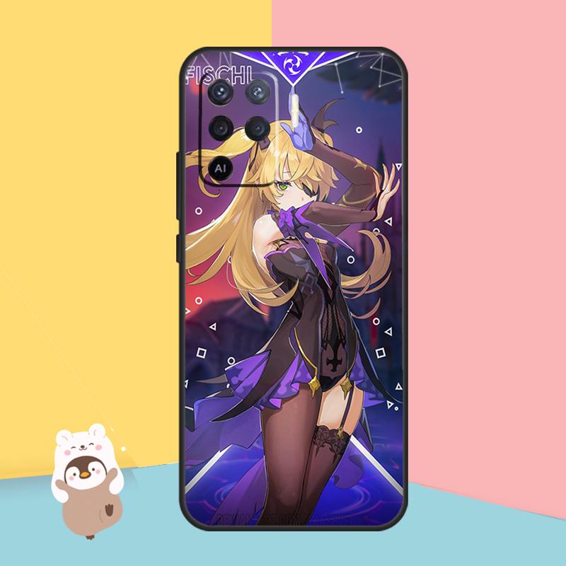 Anime Genshin Impact Fischl Phone Case For OPPO A15 A16 A5S A5 A9 A31 A53 A53S A52 A72 A83 A91 A93 A54 A74 A94 Cover