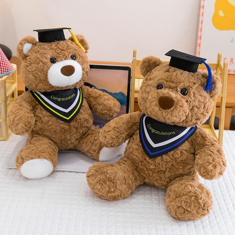 Dr. Bear Doll Plush Toy Graduation Hat Teddy Bear Student Graduation Memorial Gift Graduation Bear Doll