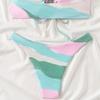 Sexy Bikini Set for Women Thong, Side Halter Tie Swimsuit Ladies Split Strap, Adjustable Brazilian Swimwear,Beachwear