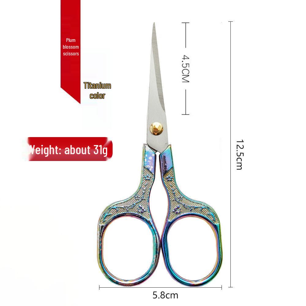 Retro Plum Blossom Embroidery Scissors – Alloy Stainless Steel for Cross Stitch and Handmade Crafts