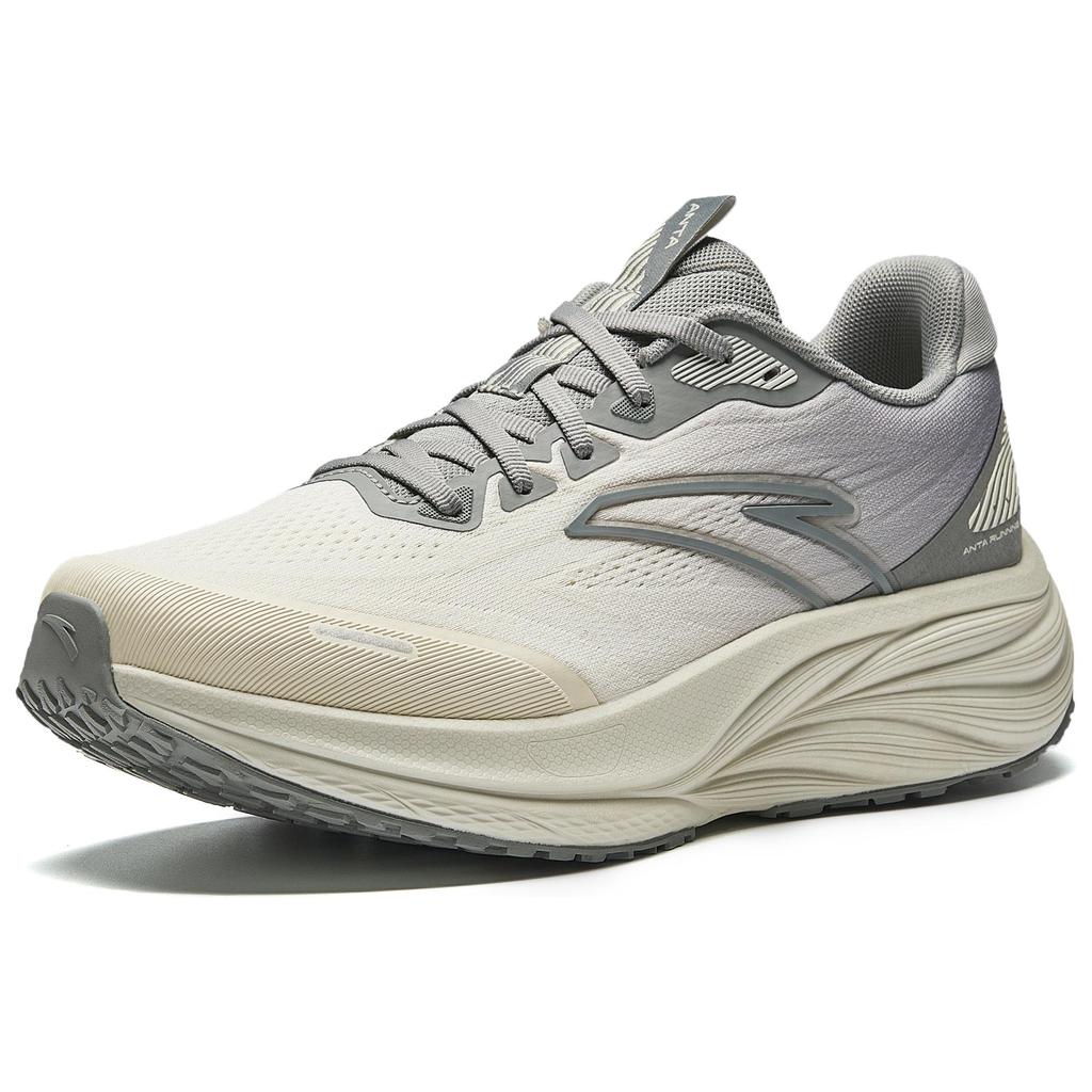 New Anta Cushioning Anti-Slip Wear-Resistant Breathable Height Increasing Low-Top Casual Running Shoes Men's Greige 912515510-9