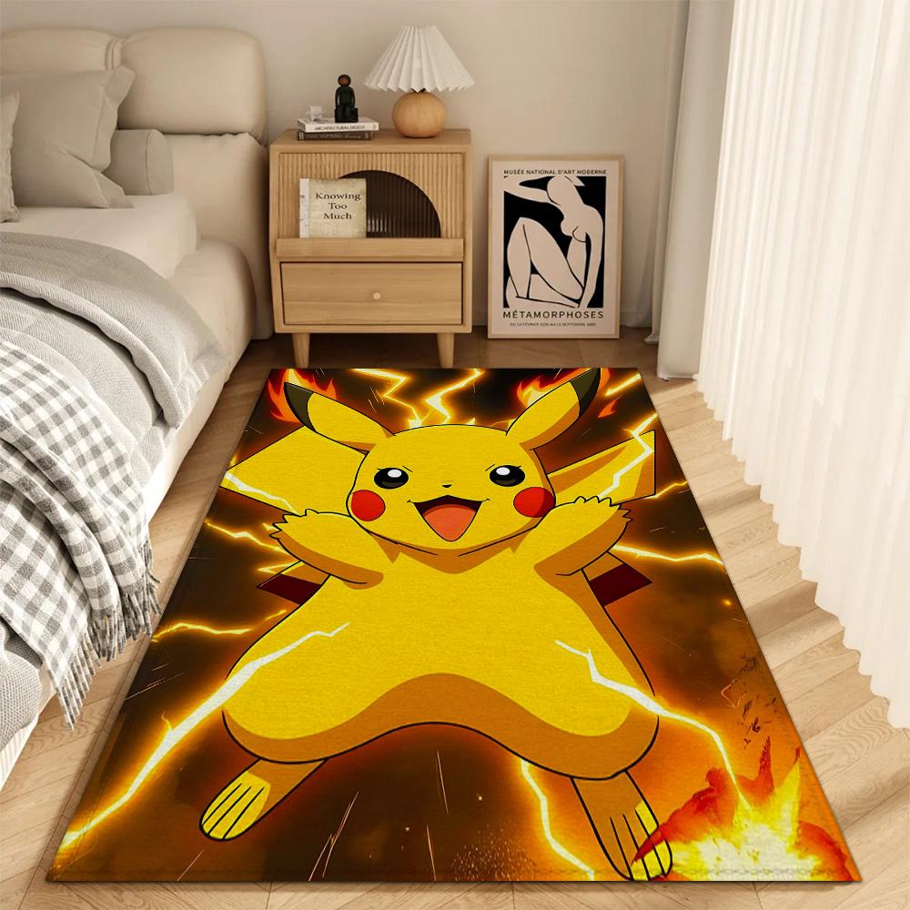 Fashion Entrance Mat Living Room P-Pokemon Rugs Decoration P-Pikachu Non Slip Carpet for Kitchen Bath Mats Balcony Door House