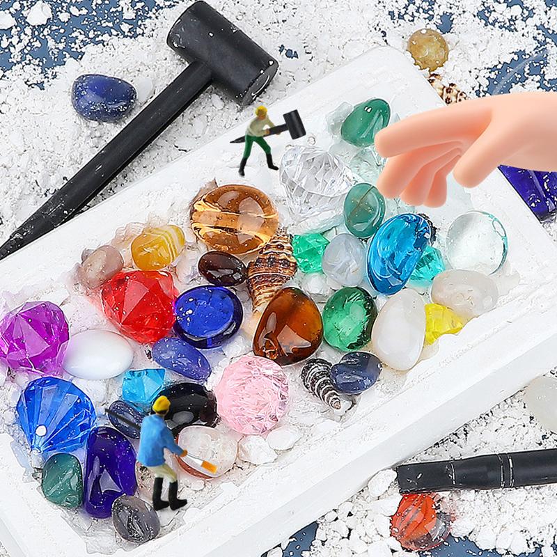 1 Set Digging Gems For Treasures Dinosaur Fossils Mining Treasure Blind Box Children'S Archaeological Excavation Toys