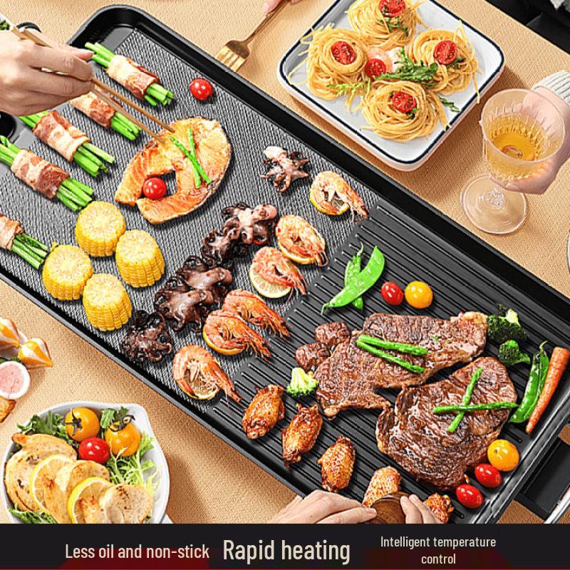 Large-Capacity Electric Grill & Hot Pot: Smokeless Multifunctional BBQ and Shabu-Shabu Machine