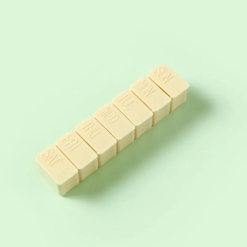 1 Stuk 7 Dagen Mini Medicijndoos Wekelijkse Tablet Houder Opberg Organizer Container Doosje 7 Vakjes Verdelers Draagbare Afgesloten Pillendoosje