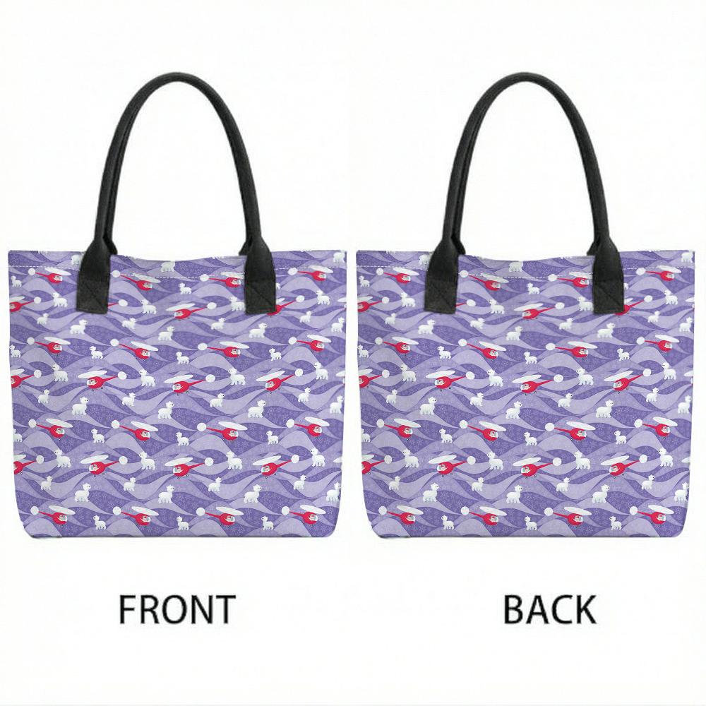  Cute Animal Print Tote Bag Portable Large Capacity Daily Shoulder Handbag