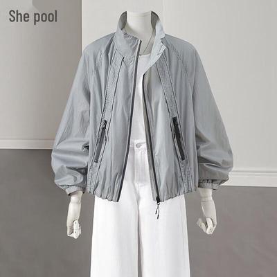 Leichte atmungsaktive Stehkragenjacke für Damen